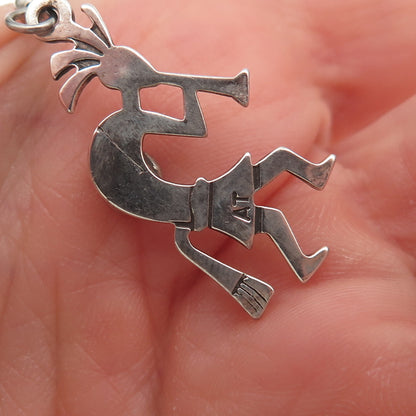 Abel Toledo Navajo Old Pawn Sterling Silver Vintage Turquoise Kokopelli Earrings