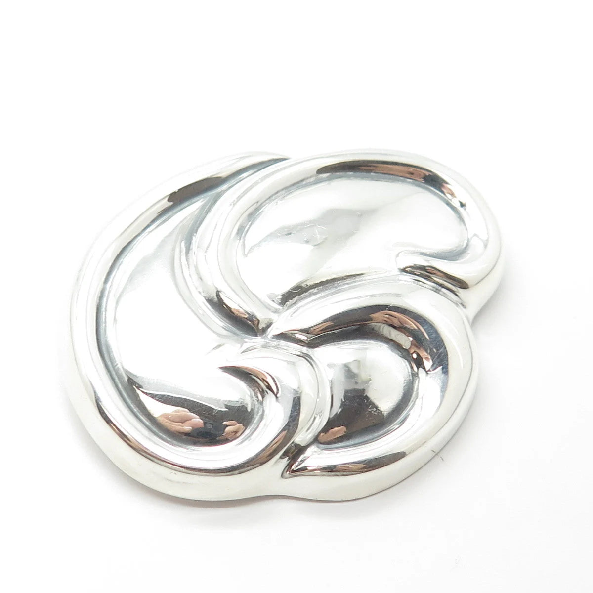 925 Sterling Silver Vintage Mexico Ribbed Pin Brooch