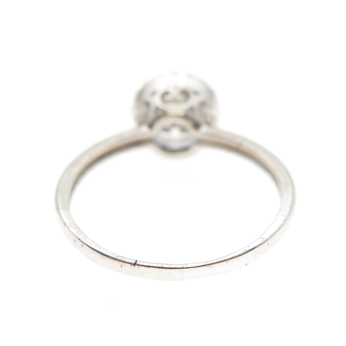 925 Sterling Silver Round-Cut C Z Engagement Ring Size 7