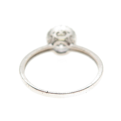 925 Sterling Silver Round-Cut C Z Engagement Ring Size 7