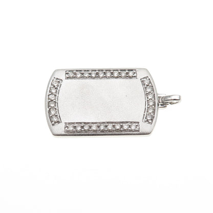 JANE SEYMOUR 925 Sterling Silver Real Round-Cut Diamond Tag Charm Pendant