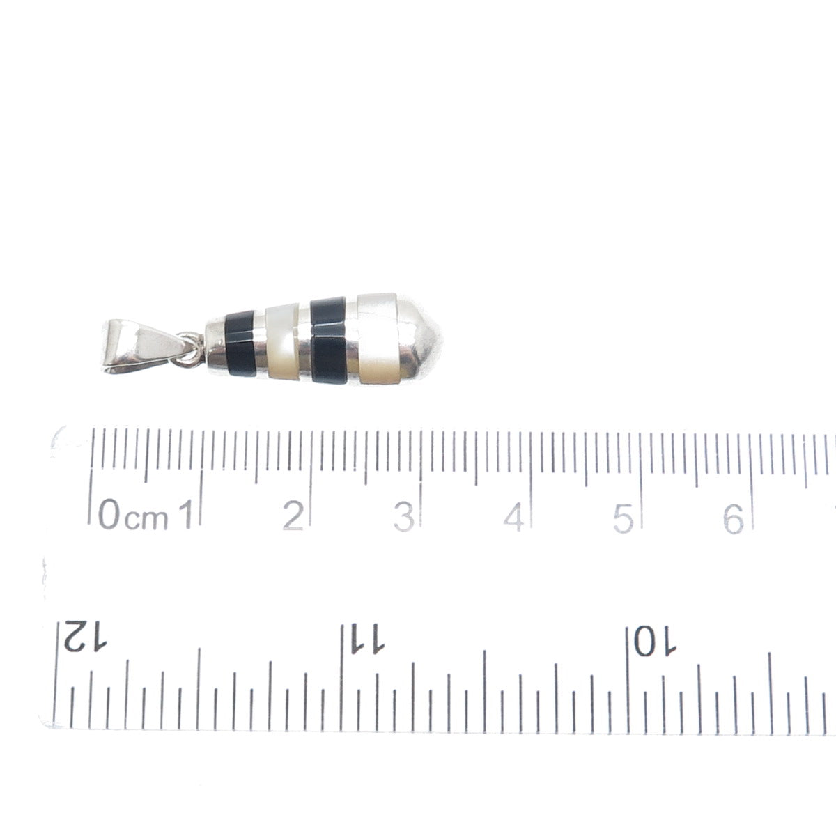 PD Premier Designs 925 Sterling Silver Vintage Real Black Onyx MOP Charm Pendant