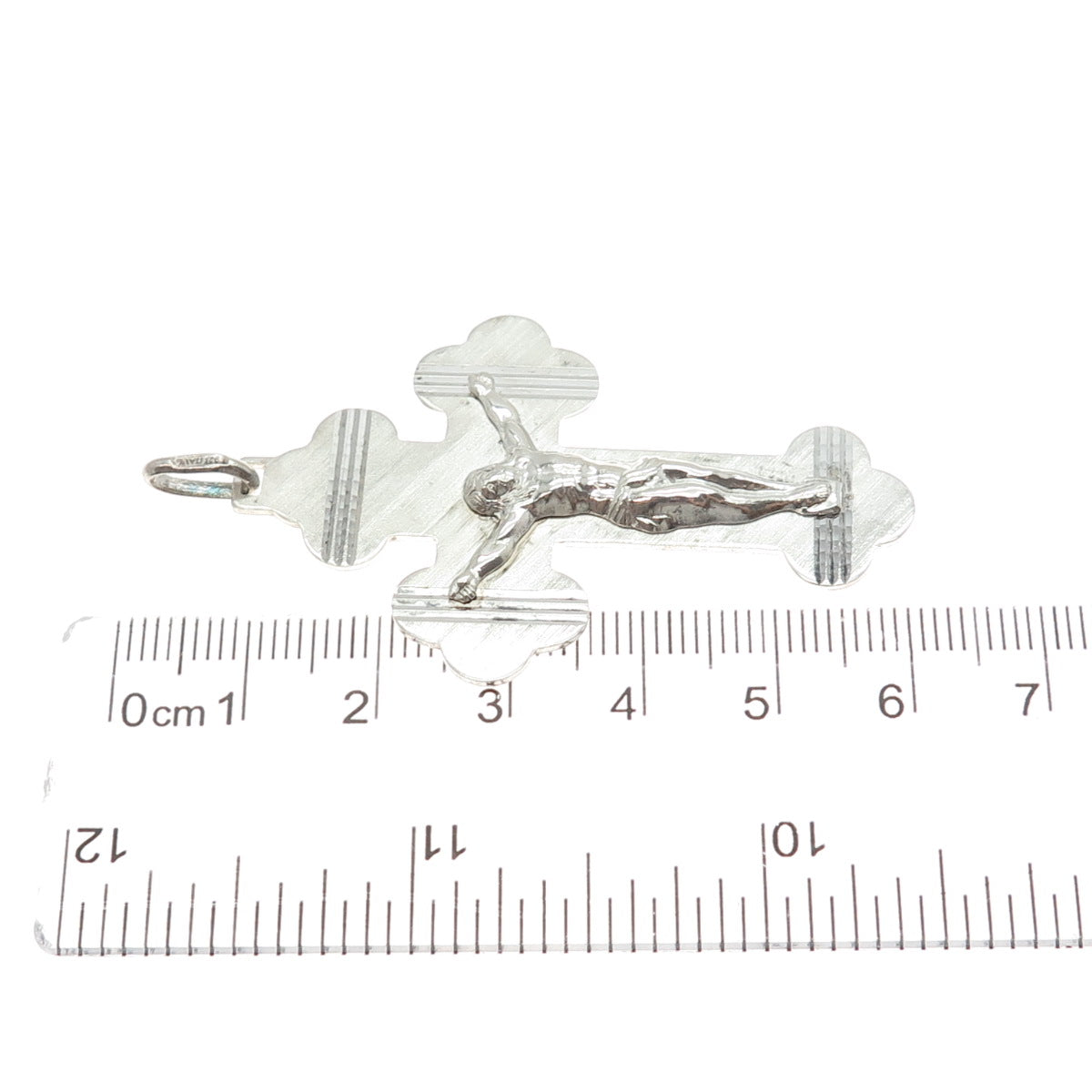 925 Sterling Silver Vintage Italy Crucifix Cross Religious Charm Pendant