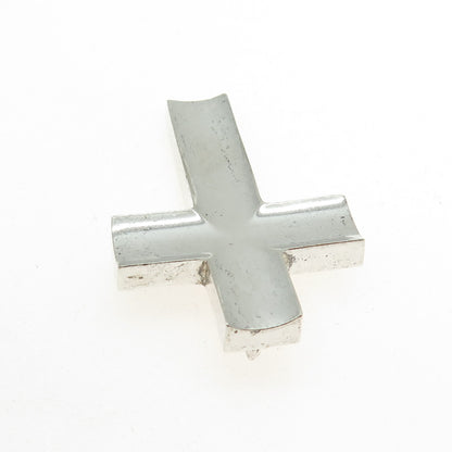 925 Sterling Silver Vintage Cross Modernist Slide Pendant