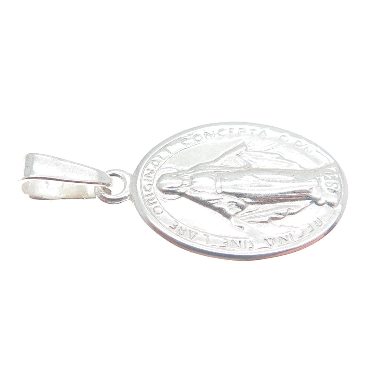 HAN 925 Sterling Silver Vintage 1830 St. Regina Medal Religious Pendant