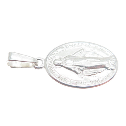 HAN 925 Sterling Silver Vintage 1830 St. Regina Medal Religious Pendant