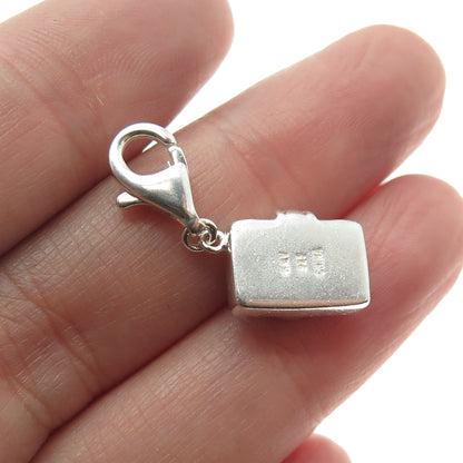 925 Sterling Silver Vintage Photo Camera Lobster Clasp Minimalist Charm Pendant