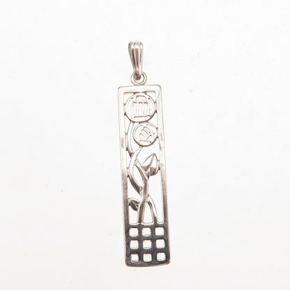 925 Sterling Silver Vintage Charles Rennie Mackintosh Modernist Charm Pendant