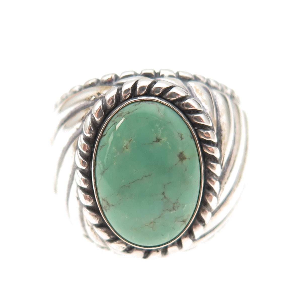 Carolyn Pollack Old Pawn 925 Sterling Silver Vintage Turquoise Ring Size 8.25