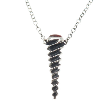 LK KATHERINE LINCOLN Sterling Silver Vintage Jasper Necklace 22" (missing lock)