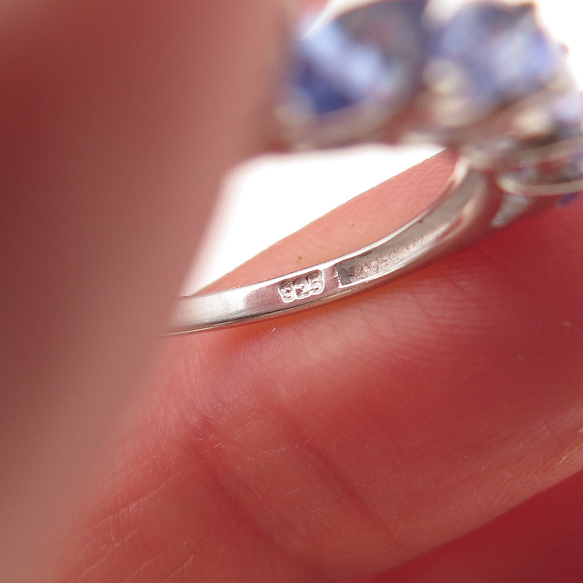 Chuck Clemency 925 Sterling Silver Real Marquise-Cut Tanzanite Ring Size 7