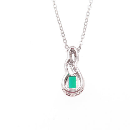 Sun 925 Sterling Silver Real Diamond Chrome Diopside Infinity Chain Necklace 18"