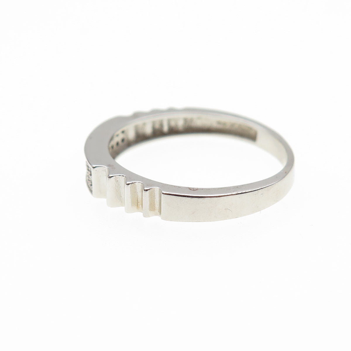 925 Sterling Silver Round-Cut C Z Band Ring Size 10