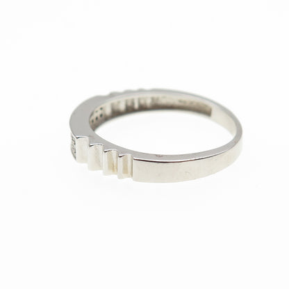 925 Sterling Silver Round-Cut C Z Band Ring Size 10