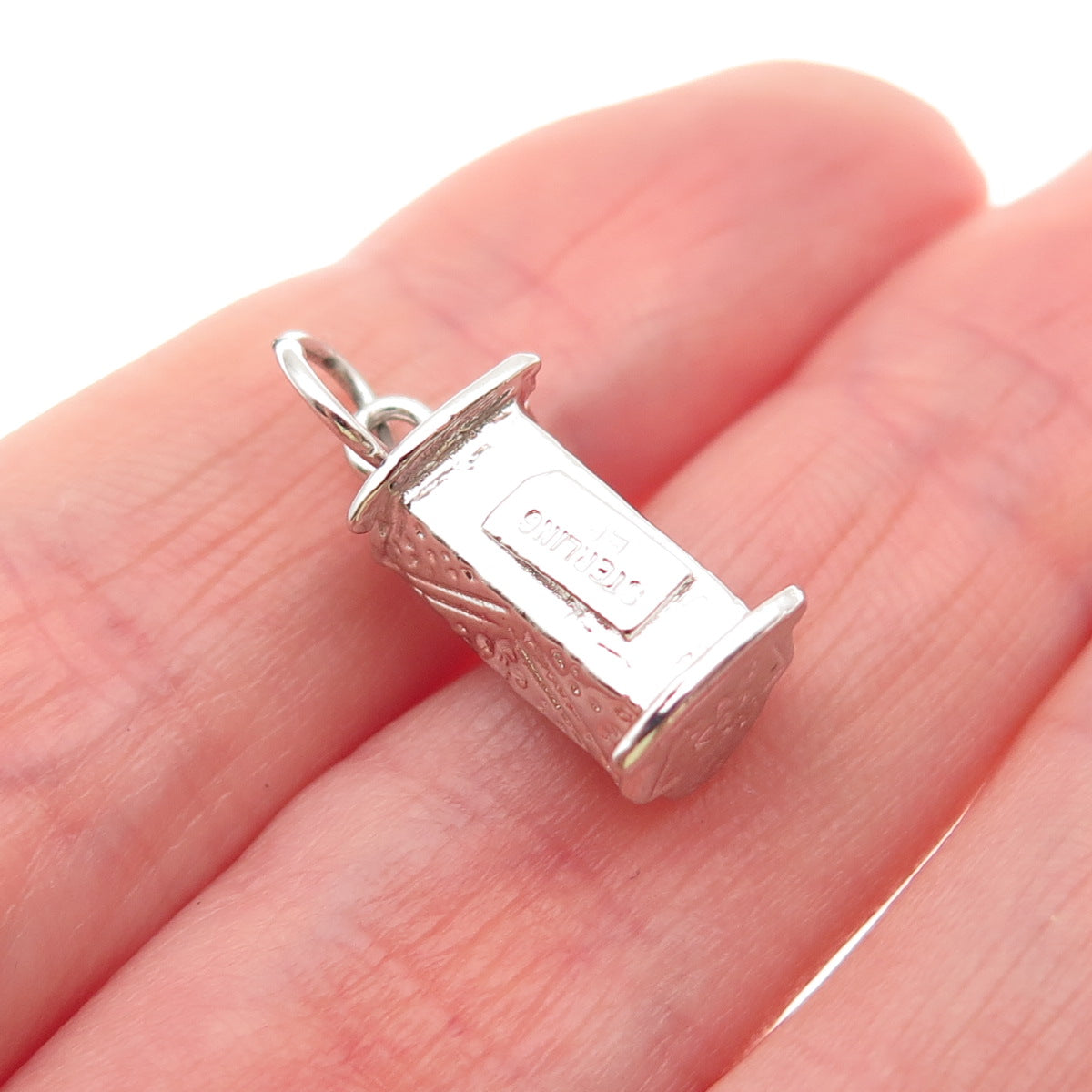 925 Sterling Silver Vintage Baby Rocking Cradle 3D Mini Charm Pendant
