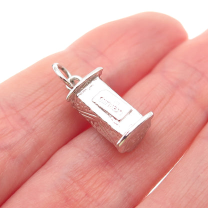 925 Sterling Silver Vintage Baby Rocking Cradle 3D Mini Charm Pendant