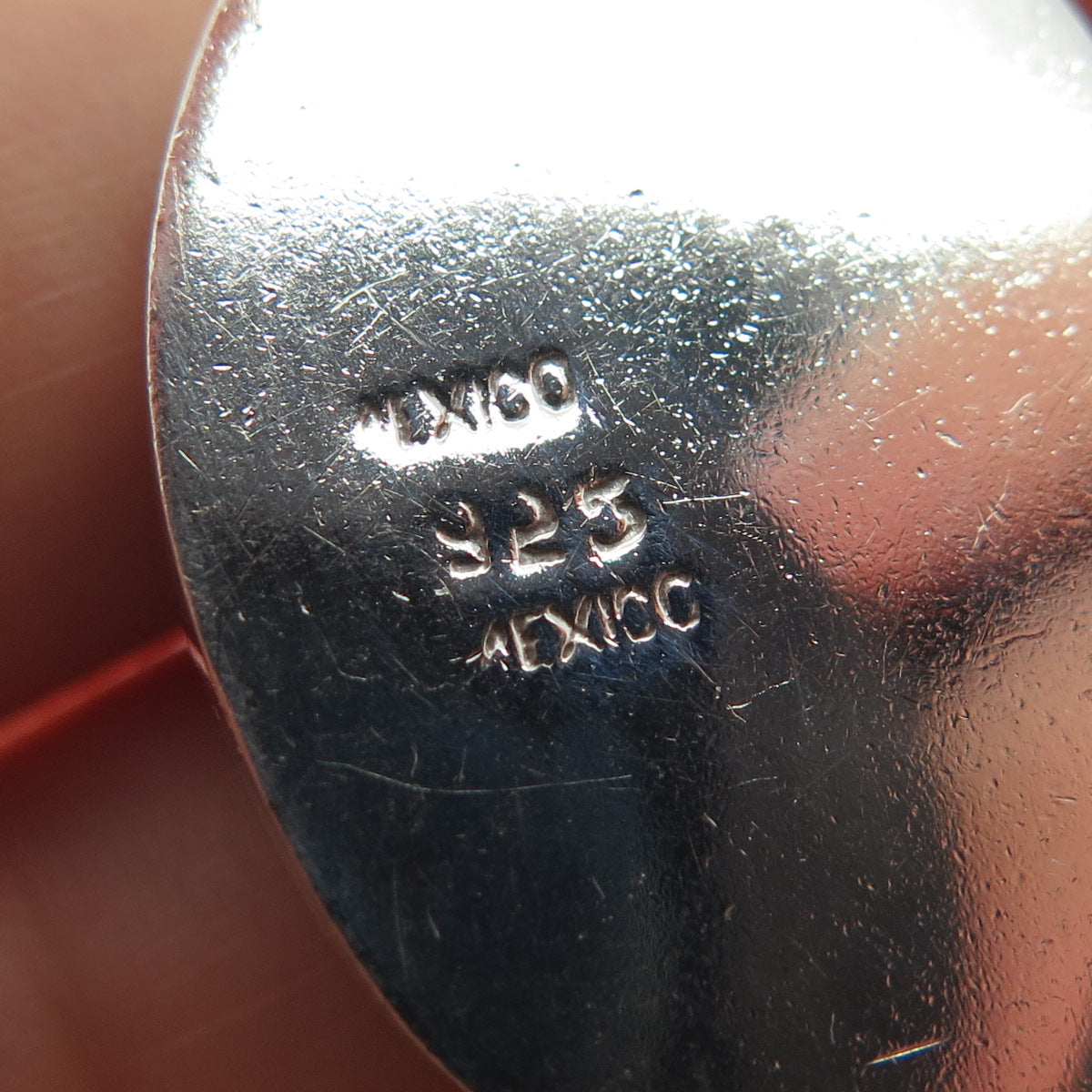 925 Sterling Silver Vintage Mexico Real Cabochon Tiger Eye Charm Pendant