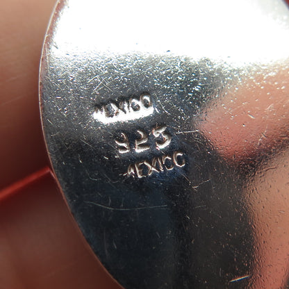 925 Sterling Silver Vintage Mexico Real Cabochon Tiger Eye Charm Pendant