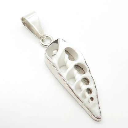 925 Sterling Silver Vintage White Ceramic Amulet Pendant