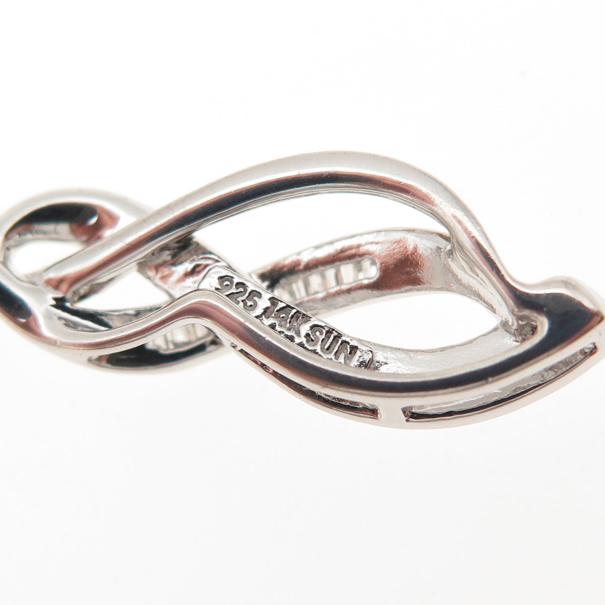 Sun 925 Sterling Silver 14K Gold Real Diamond Infinity Cable Chain Necklace 18"