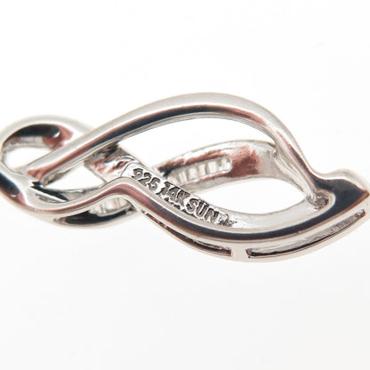 Sun 925 Sterling Silver 14K Gold Real Diamond Infinity Cable Chain Necklace 18"