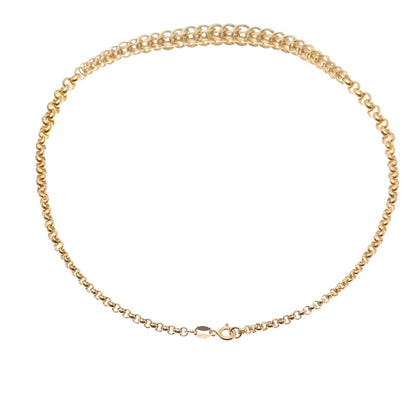 ITAOR 925 Sterling Silver Gold Plated Italy Spiga & Rolo Chain Necklace 16"