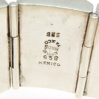 GARCIA HNOS Sterling Silver Vintage Mexico Modernist Solid 115.2g Bracelet 7.75"