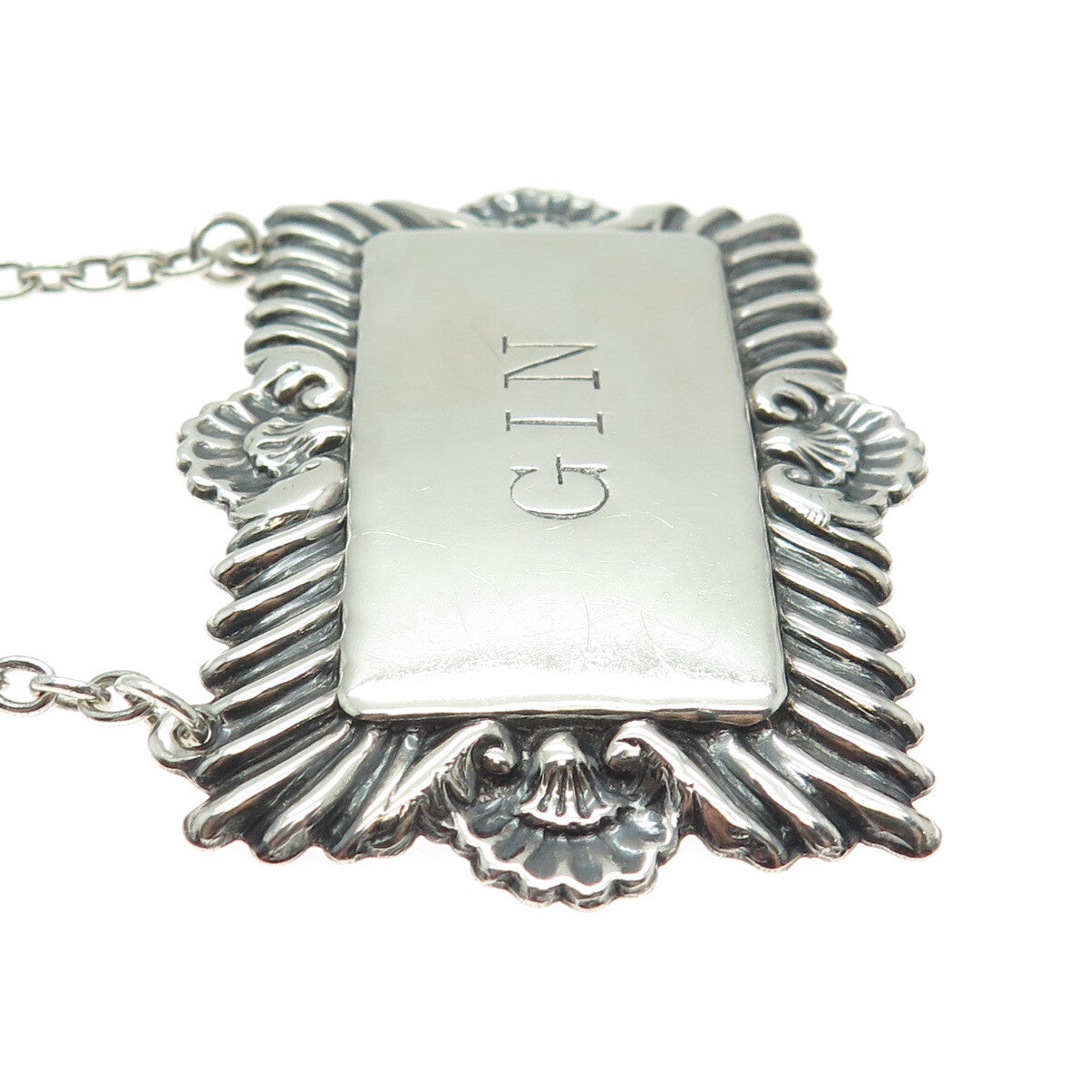 DAVID HOLLANDER & SON 925 Sterling Silver Vintage 1963 Birmingham Gin Bottle Tag