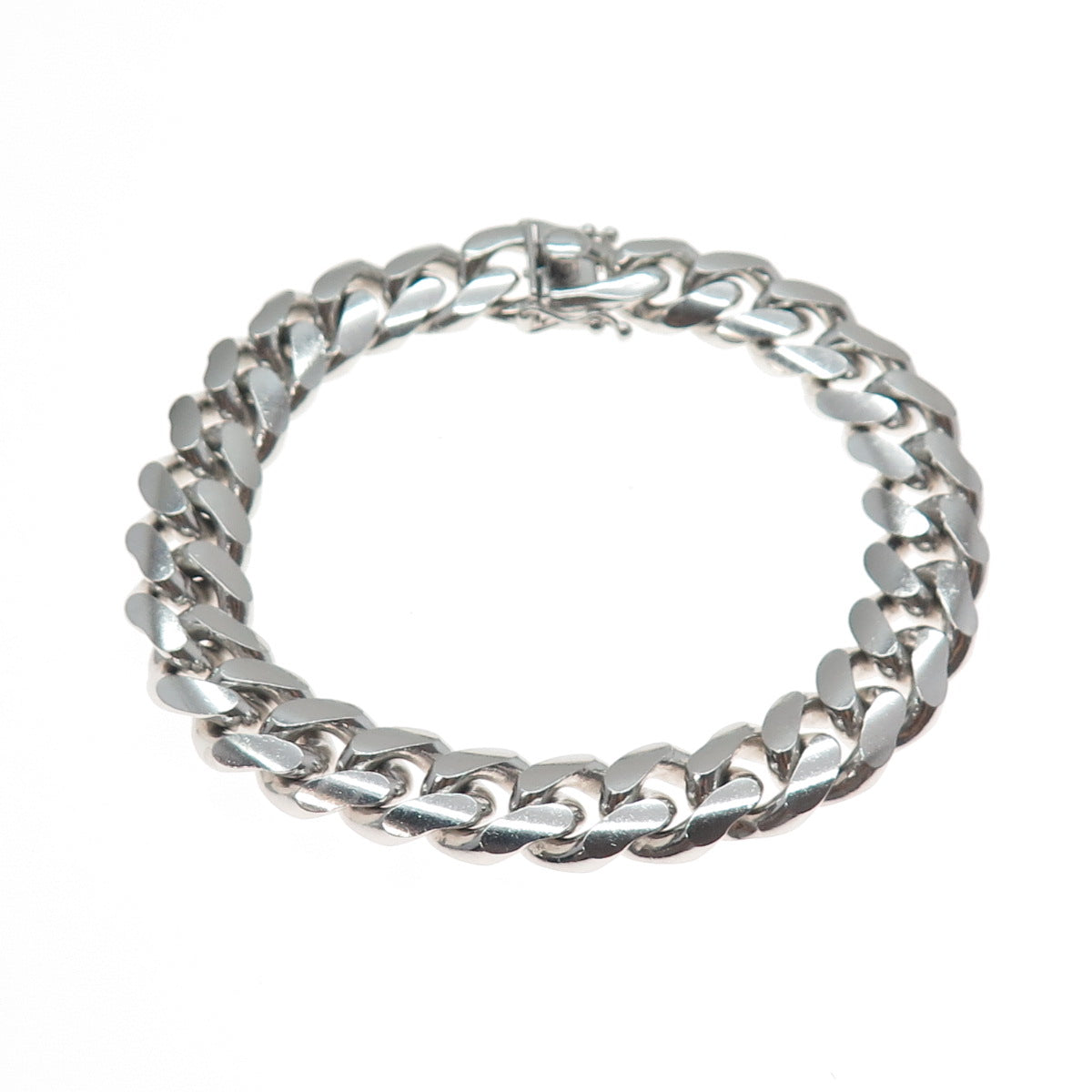 925 Sterling Silver Vintage Italy Cuban Link Heavy 73.4g Bracelet 8.5"