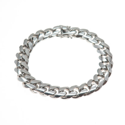 925 Sterling Silver Vintage Italy Cuban Link Heavy 73.4g Bracelet 8.5"