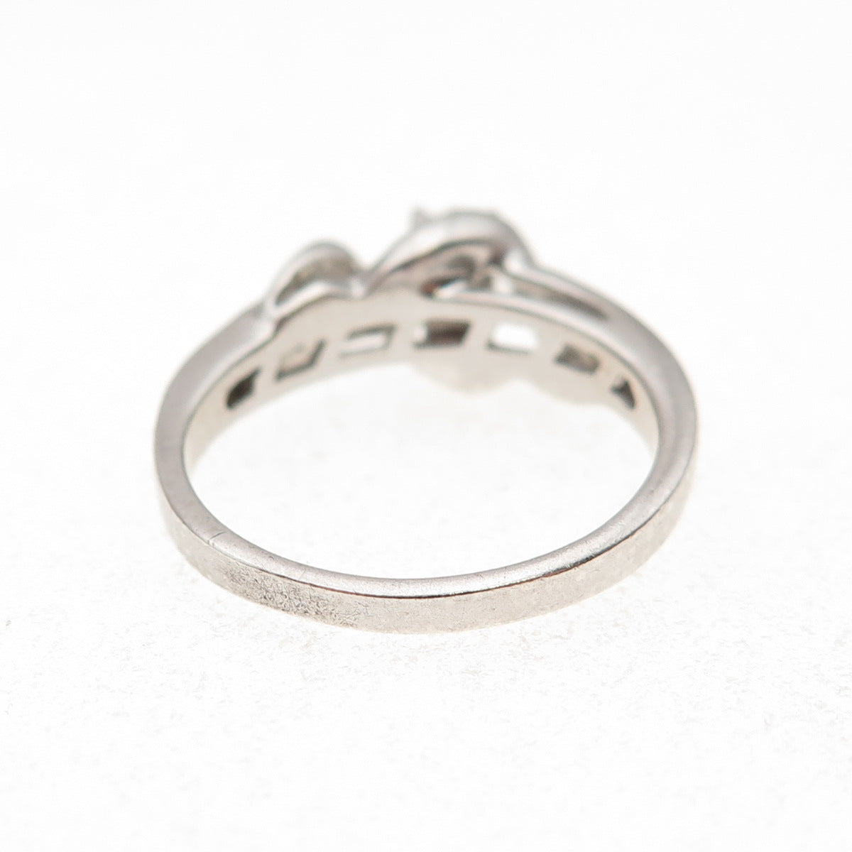 925 Sterling Silver Real Diamond Engagement Ring Size 7