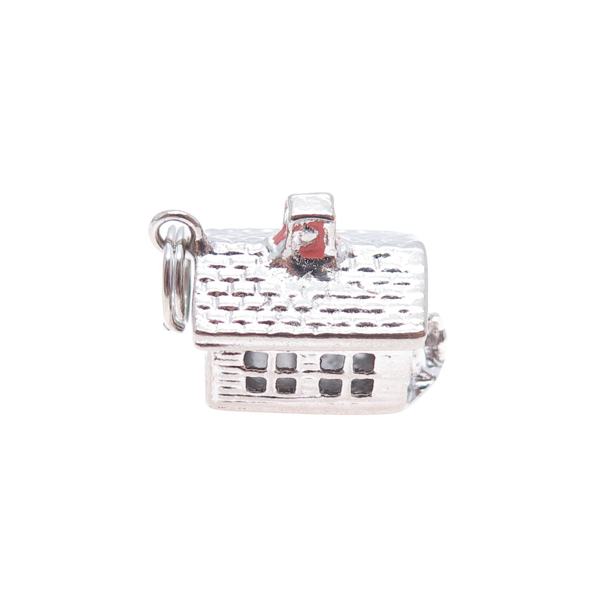FELCHCRAFT 925 Sterling Silver Vintage Enamel School Minimalist 3D Pendant