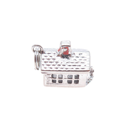 FELCHCRAFT 925 Sterling Silver Vintage Enamel School Minimalist 3D Pendant