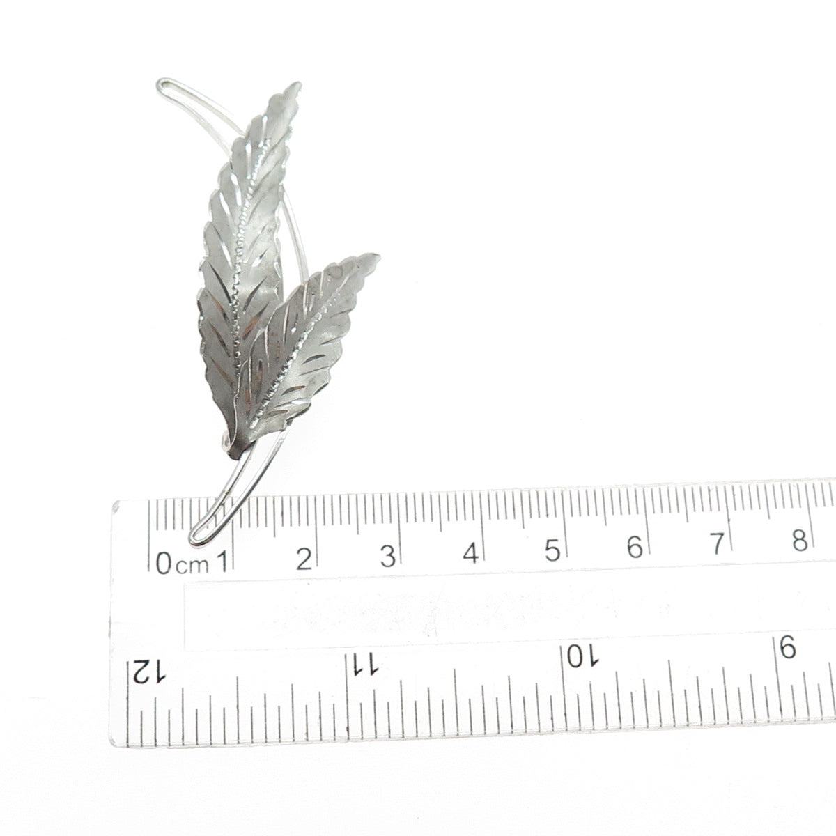 Curtis Curtman 925 Sterling Silver Antique Art Deco Floral Leaf Pin Brooch