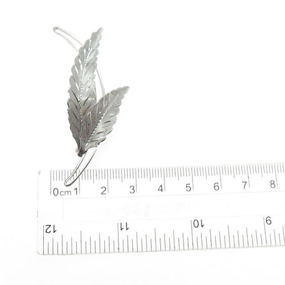 Curtis Curtman 925 Sterling Silver Antique Art Deco Floral Leaf Pin Brooch