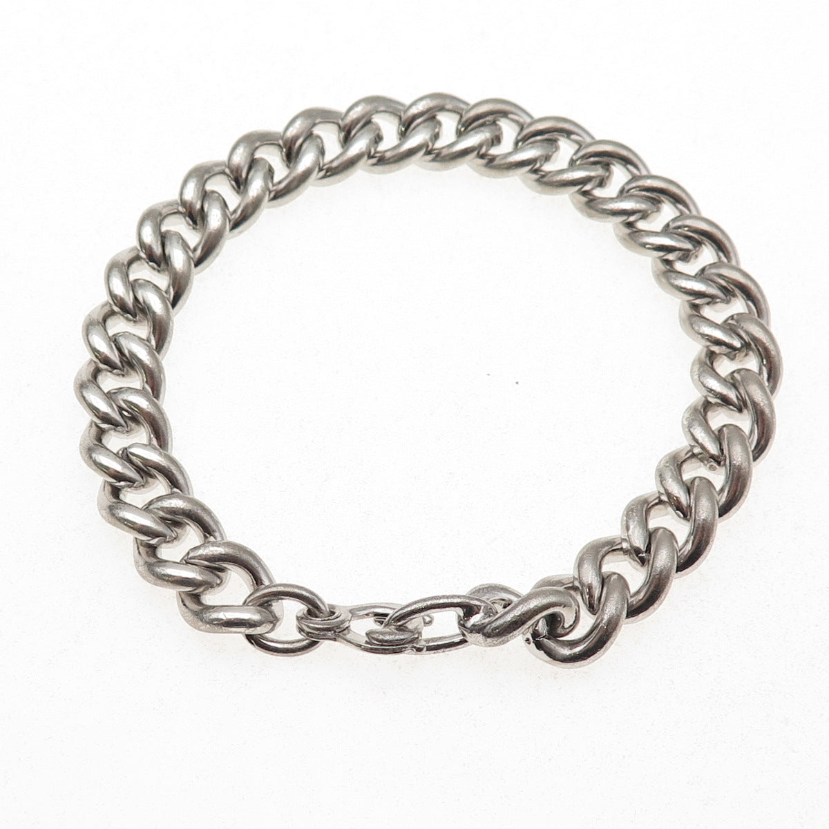 Binder Bros 925 Sterling Silver Antique Art Deco Cuban Link Bracelet 7.25"