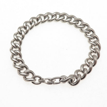 Binder Bros 925 Sterling Silver Antique Art Deco Cuban Link Bracelet 7.25"