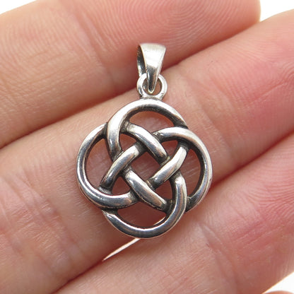 925 Sterling Silver Vintage Celtic Knot Minimalist Charm Pendant