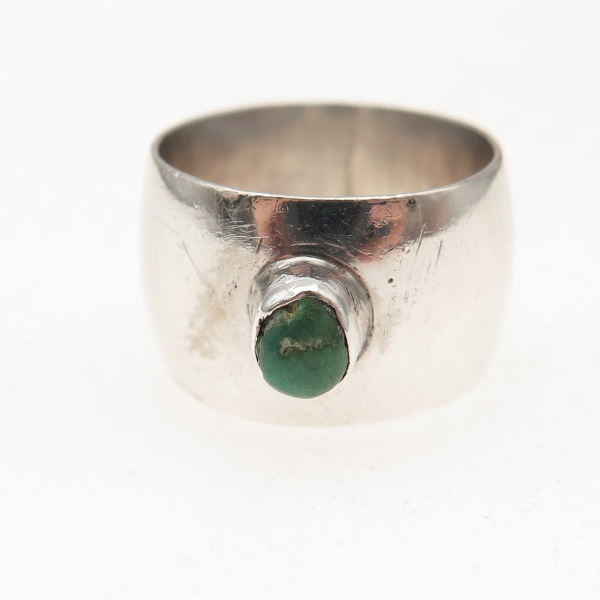 Old Pawn 925 Sterling Silver Vintage Royston Turquoise Tribal Ring Size 7.25