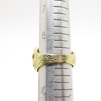 925 Sterling Silver Gold Plated White & Green C Z Lion Domed Ring Size 9.25