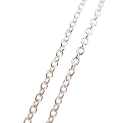 925 Sterling Silver Italy Modernist Ornate Teardrop Cable Chain Necklace 18"