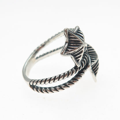 CAROLYN POLLACK AMERICAN WEST 925 Sterling Vintage Star Oxidized Ring Size 10.25