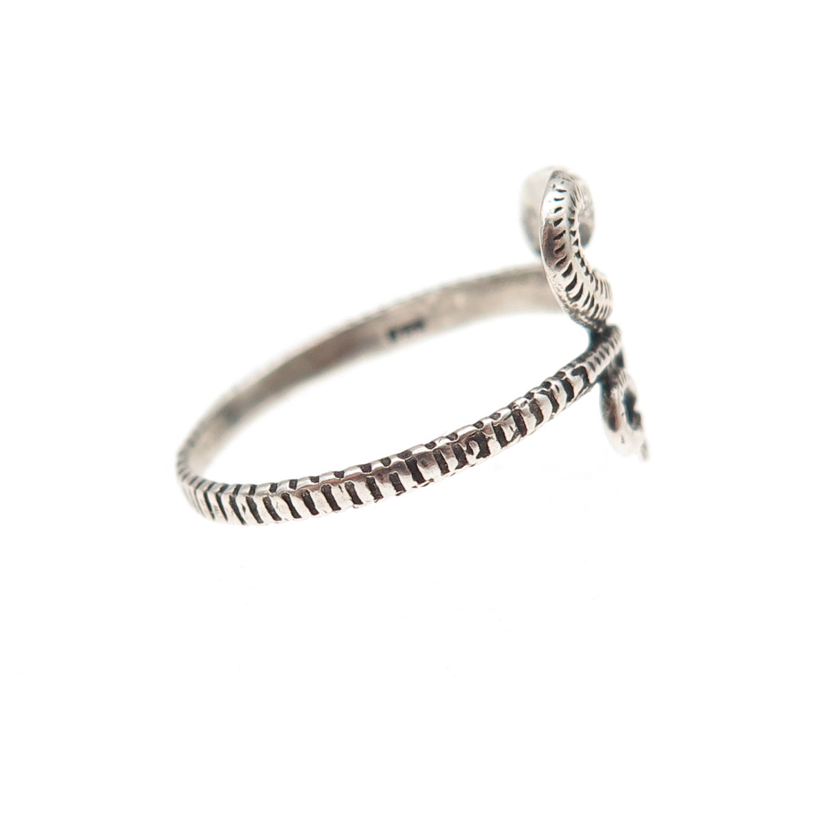 925 Sterling Silver Vintage Snake Oxidized Ring Size 6.25