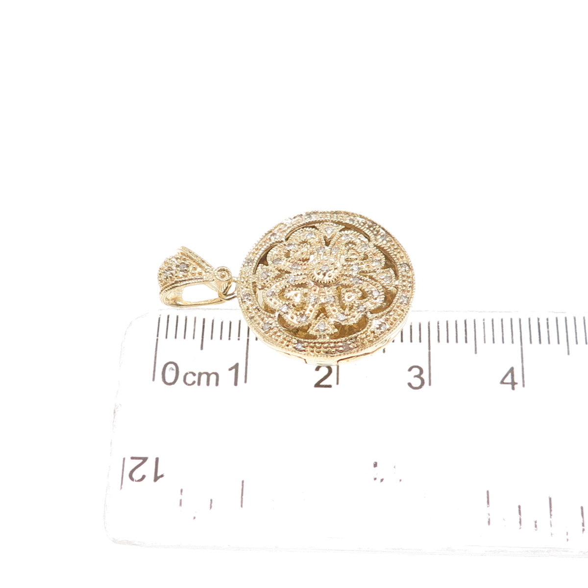 925 Sterling Silver Gold Plated Real Diamond Clover Locket Charm Pendant