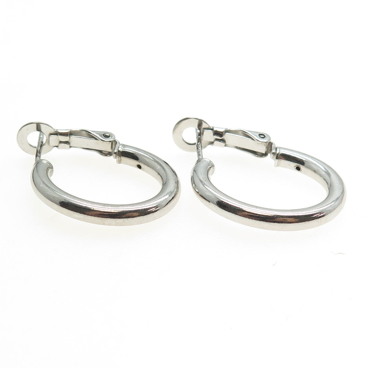 925 Sterling Silver Puffy Hoop Earrings