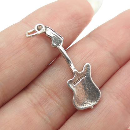 MAISELS INDIAN TRADING 925 Sterling Silver Vintage Electric Guitar Mini Pendant