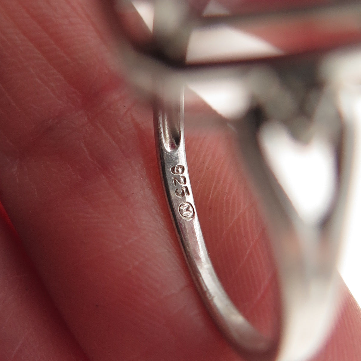 925 Sterling Silver Real Diamond & Lab-Created Ruby Ring Size 7.25