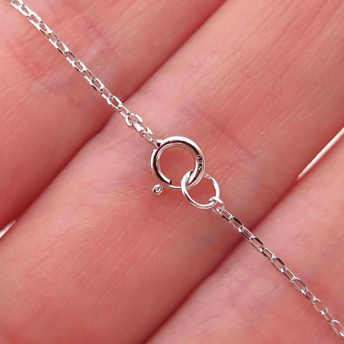 925 Sterling Silver Round-Cut C Z #Single Cable Chain Necklace 16-18"