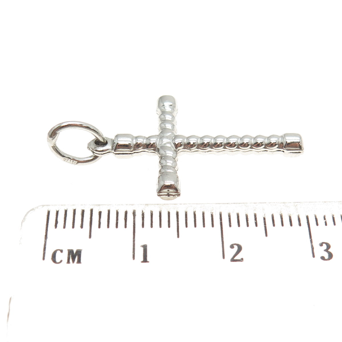 925 Sterling Silver Vintage Italy Twisted Cross Religious Pendant