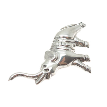 925 Sterling Silver Vintage Mexico Elephant Pin Brooch